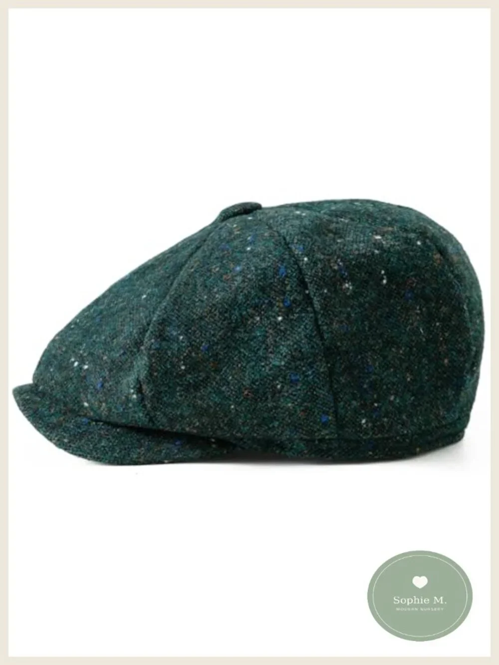 Kids Boys Vintage Newsboy Cap Wool Blend Tweed Flat Cabbie Hat